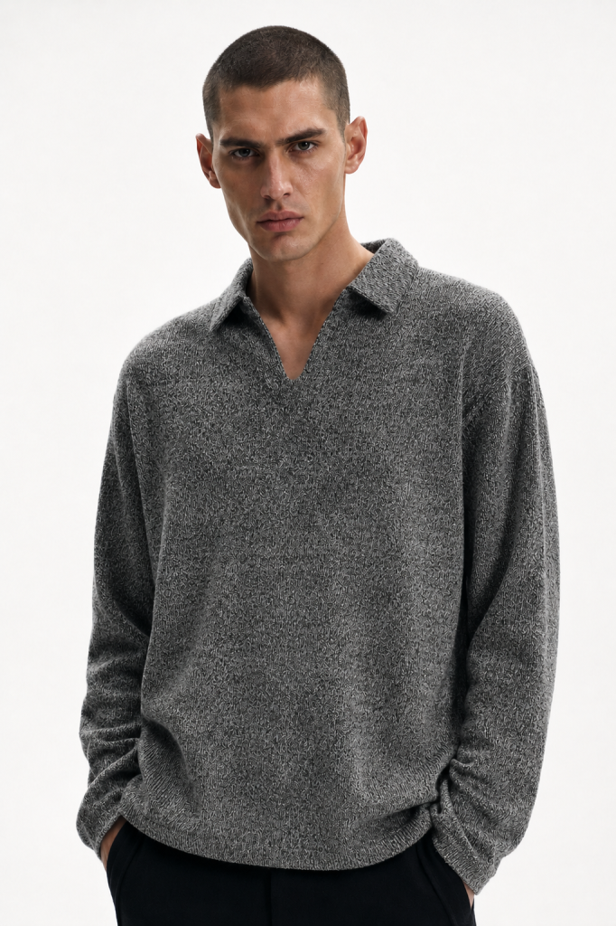 Pull Polo Laine Mélangée